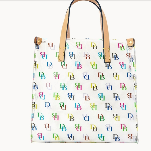 Dooney & Bourke Handbags - 😍 Dooney & Burke Authentic Clear Medium Tote with Multicolor Logo Shoulder Bag